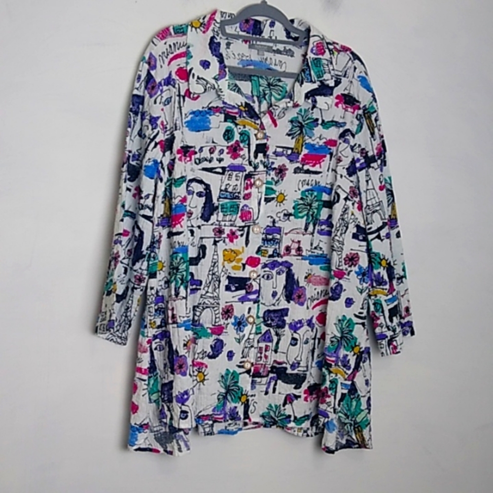 Habitat Clothes to Live in Womens Blouse Size 1X Wearable Art  Avant Garde